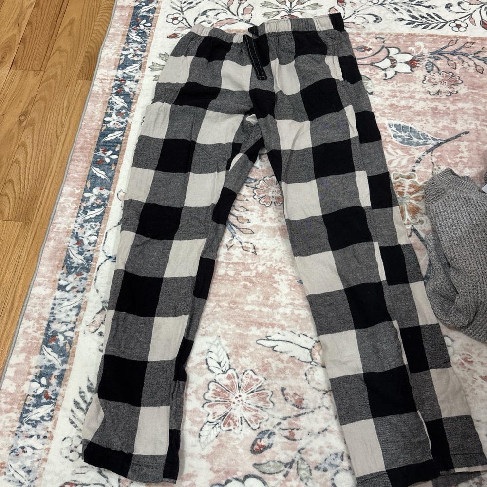 Black and Gray Plaid Pants